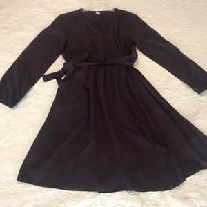 Dark Plum Wrap Gap Dress Medium